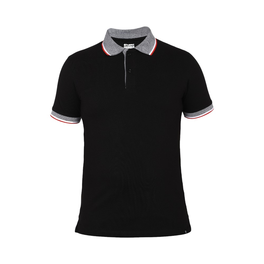Hummel Eunike T-shirt Polo (Men)-Black with Grey - Image 11