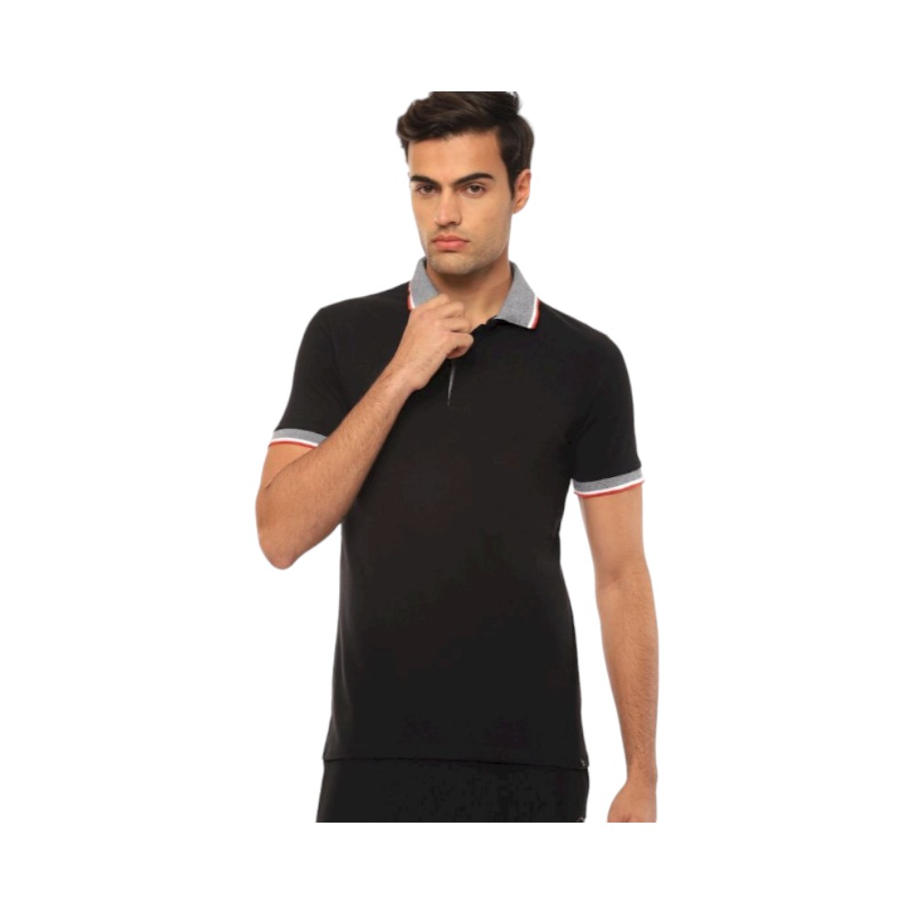 Hummel Eunike T-shirt Polo (Men)-Black with Grey - Image 14