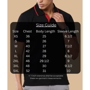 Greys&Blues Jacq Polo T-Shirt-Black with Red