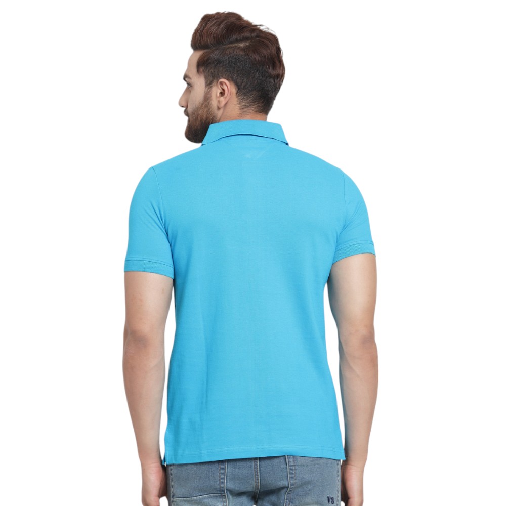 Scott AWG tommy Polo T-Shirt- Teal Blue - Image 4