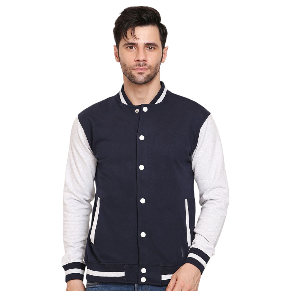 Scott AWG Varsity Jacket- Navy Blue with White - Image 7