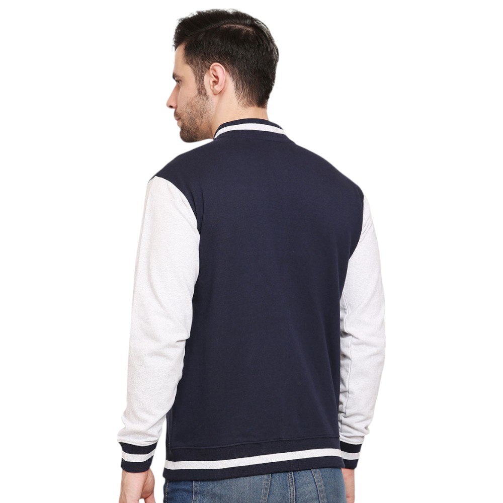 Scott AWG Varsity Jacket- Navy Blue with White - Image 3