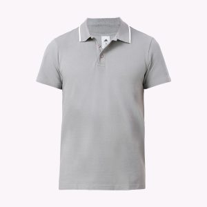 Adidas 100% Cotton Tipping Polo T-Shirt (210 gsm)- Grey with White Tipping