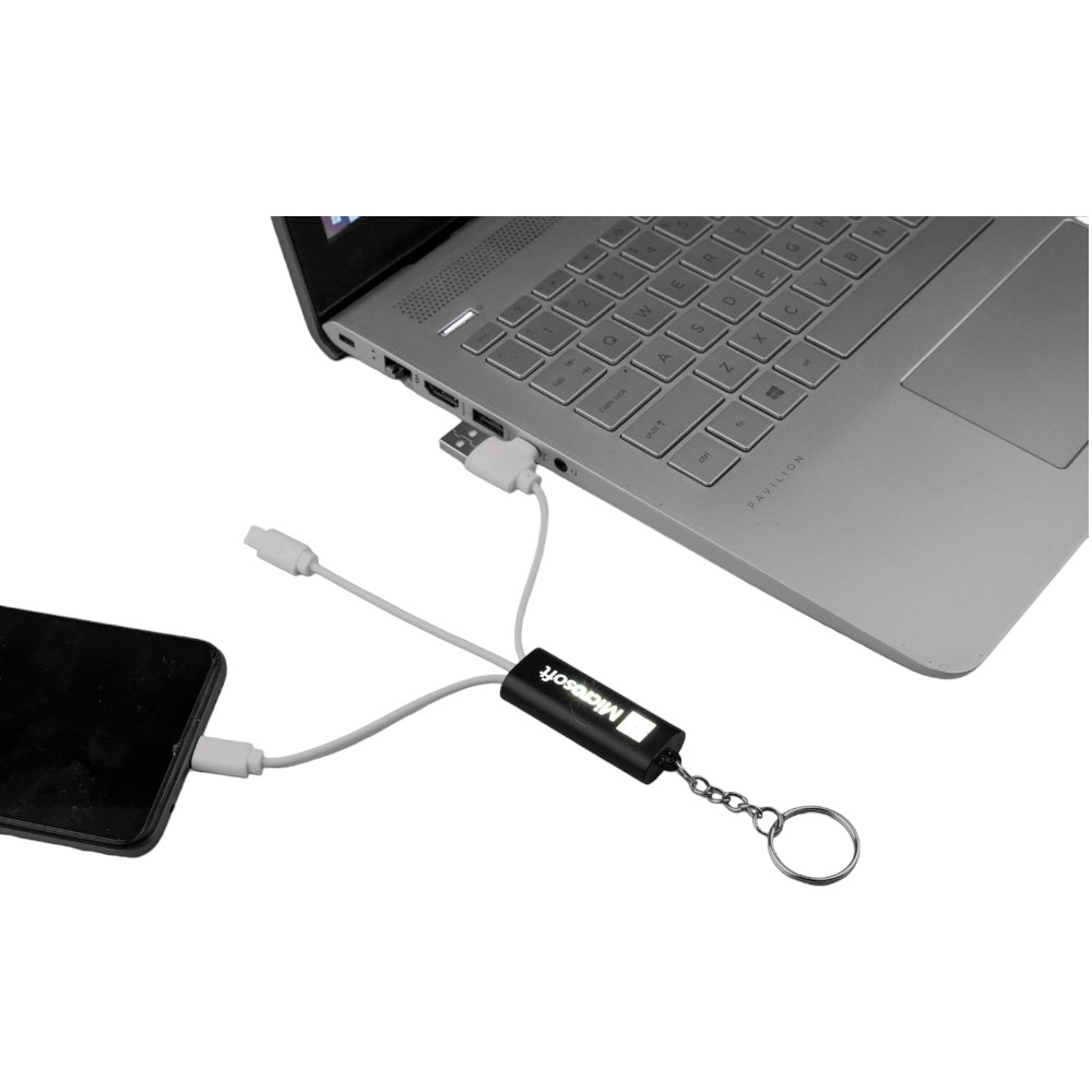 Power Glow All In 1 Charging Cable With Light Up Logo- Black - Image 9