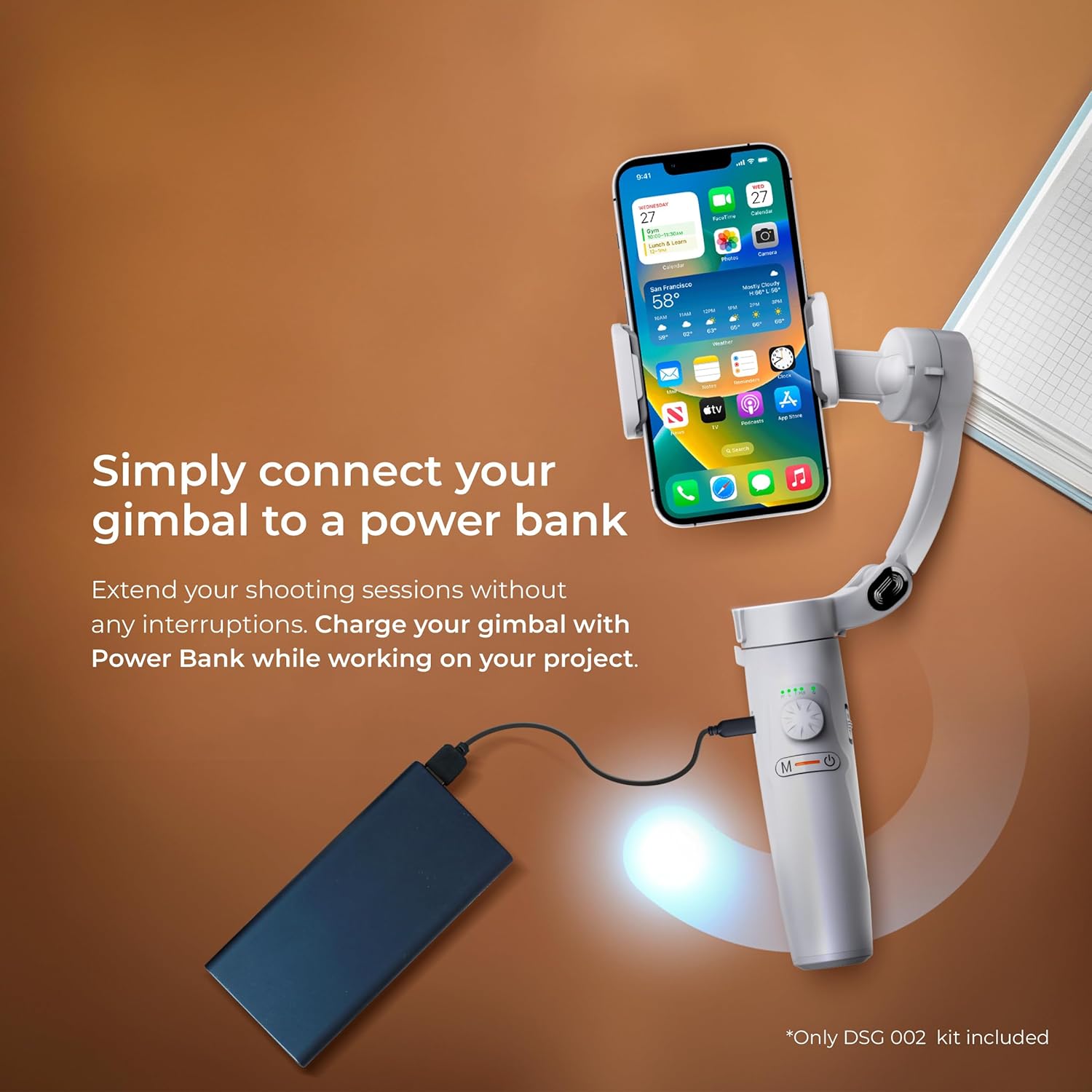 Digitek Foldable Smartphone Gimbal Stabilizer (Dsg 002)-White - Image 4