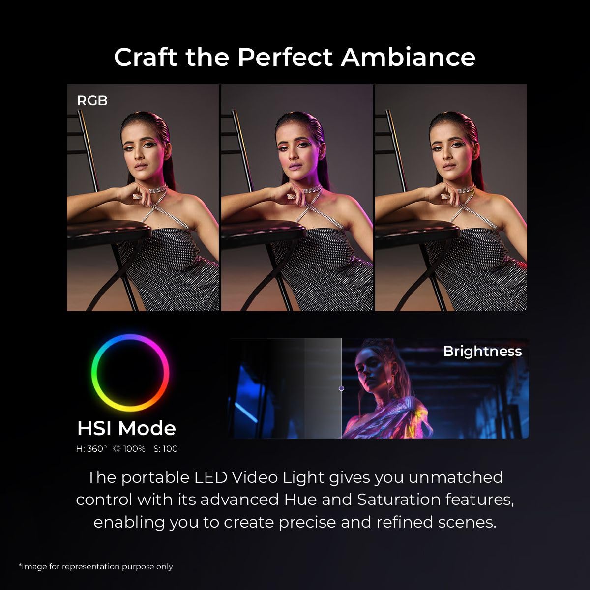 Digitek Portable 12W Multi Color Led Video Light (D12W Ml Rgb)-Blue - Image 10