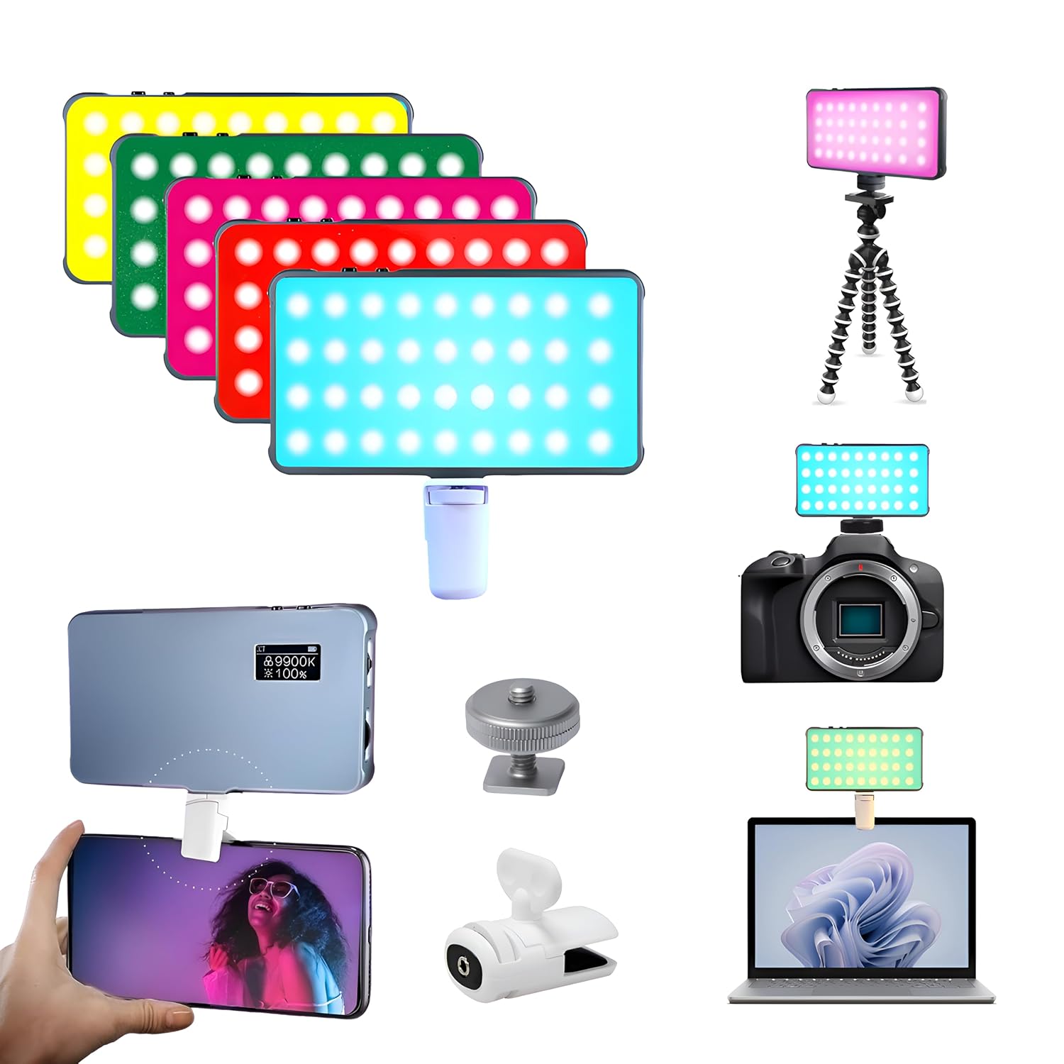 Digitek Portable 12W Multi Color Led Video Light (D12W Ml Rgb)-Blue - Image 4