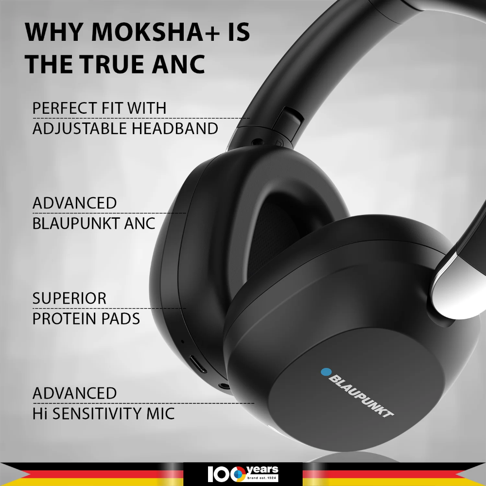 Blaupunkt Bh61 Moskha True Active Noise Cancellation- Black - Image 6