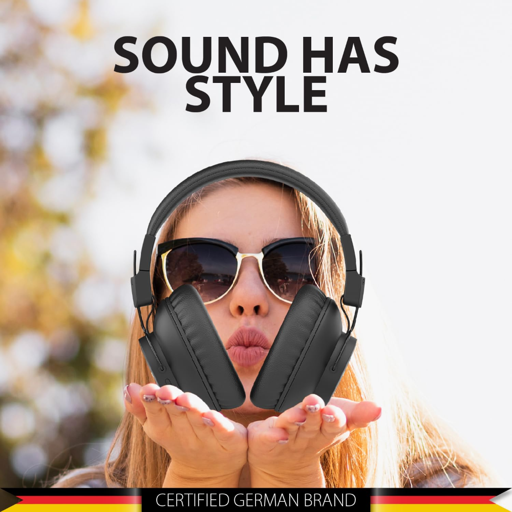 Blaupunkt Bh41 Bluetooth Wireless Over Ear Headphone- Black - Image 12