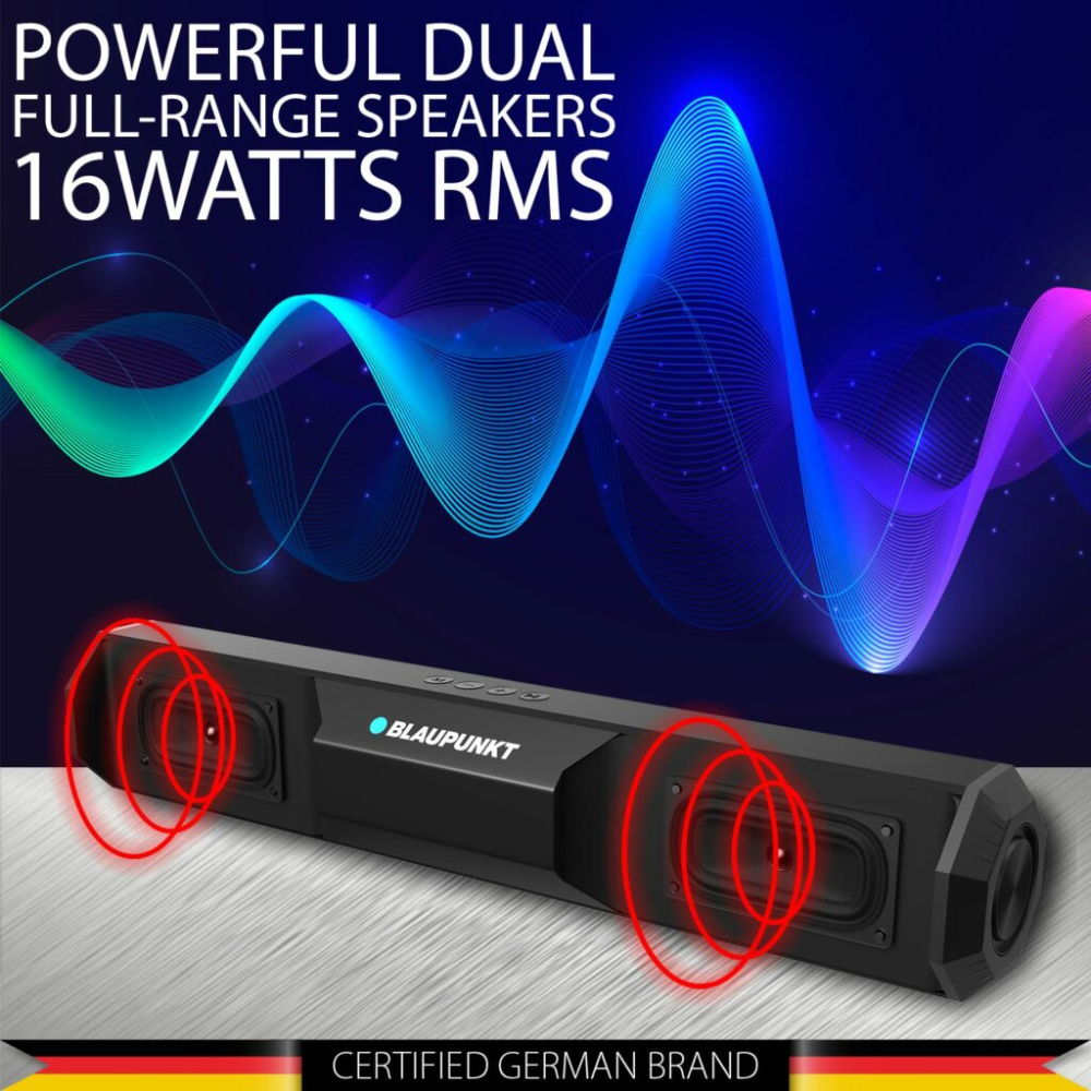 Blaupunkt 16W Bluetooth Soundbar- Black - Image 4