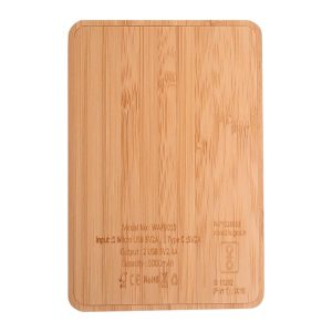 Aspen Mini 5000mAh Bamboo Power Bank-Natural Brown
