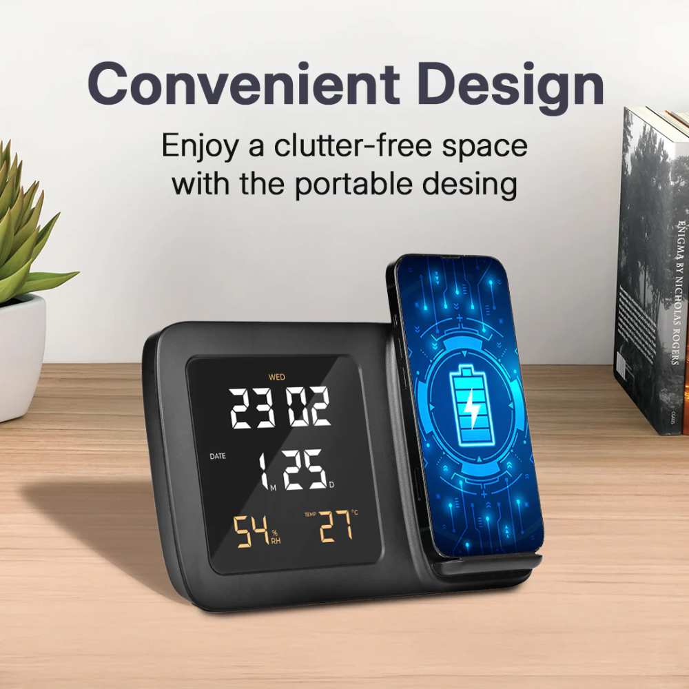 Glow Gadgets Shimmer-Wireless With Clock-Black - Image 21