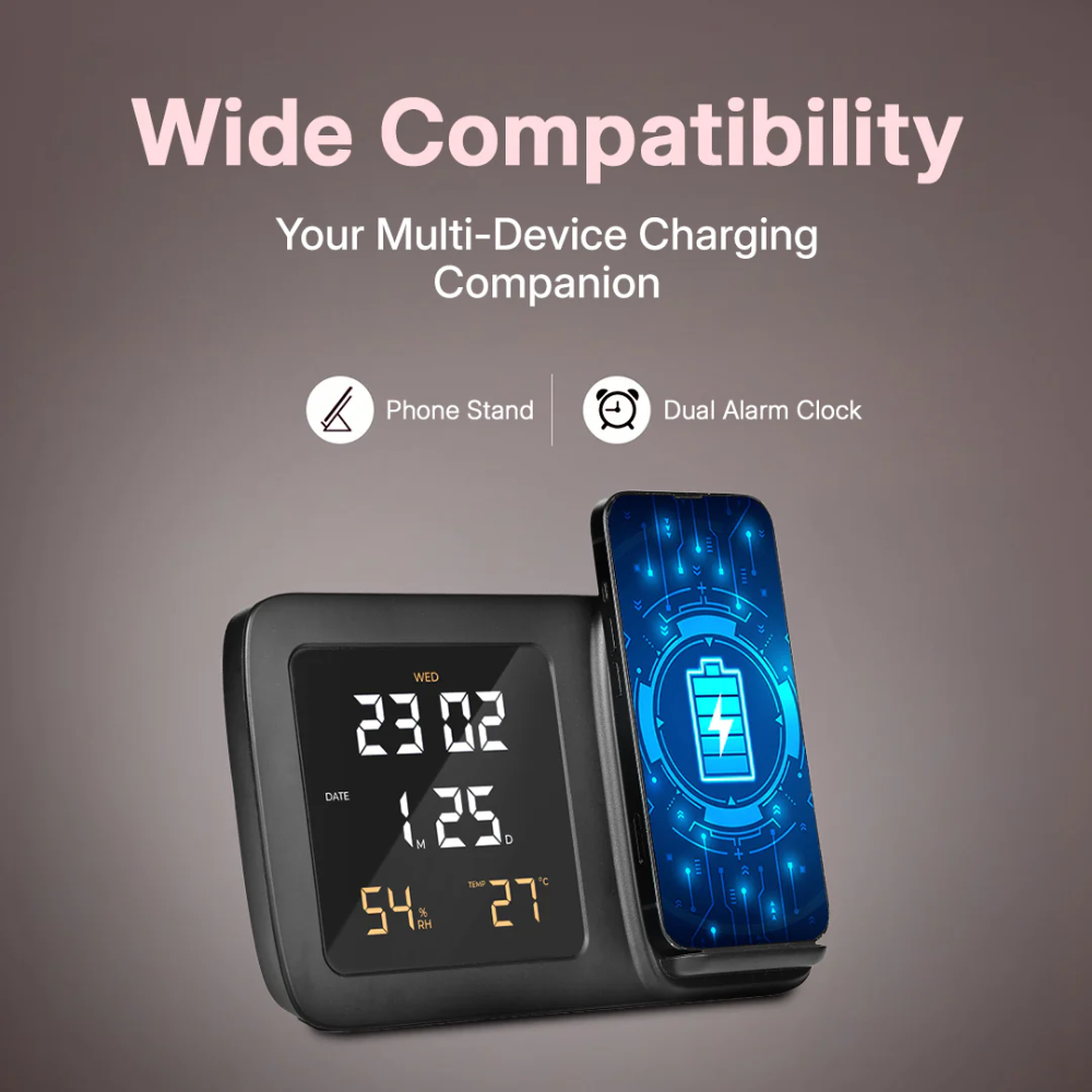 Glow Gadgets Shimmer-Wireless With Clock-Black - Image 14