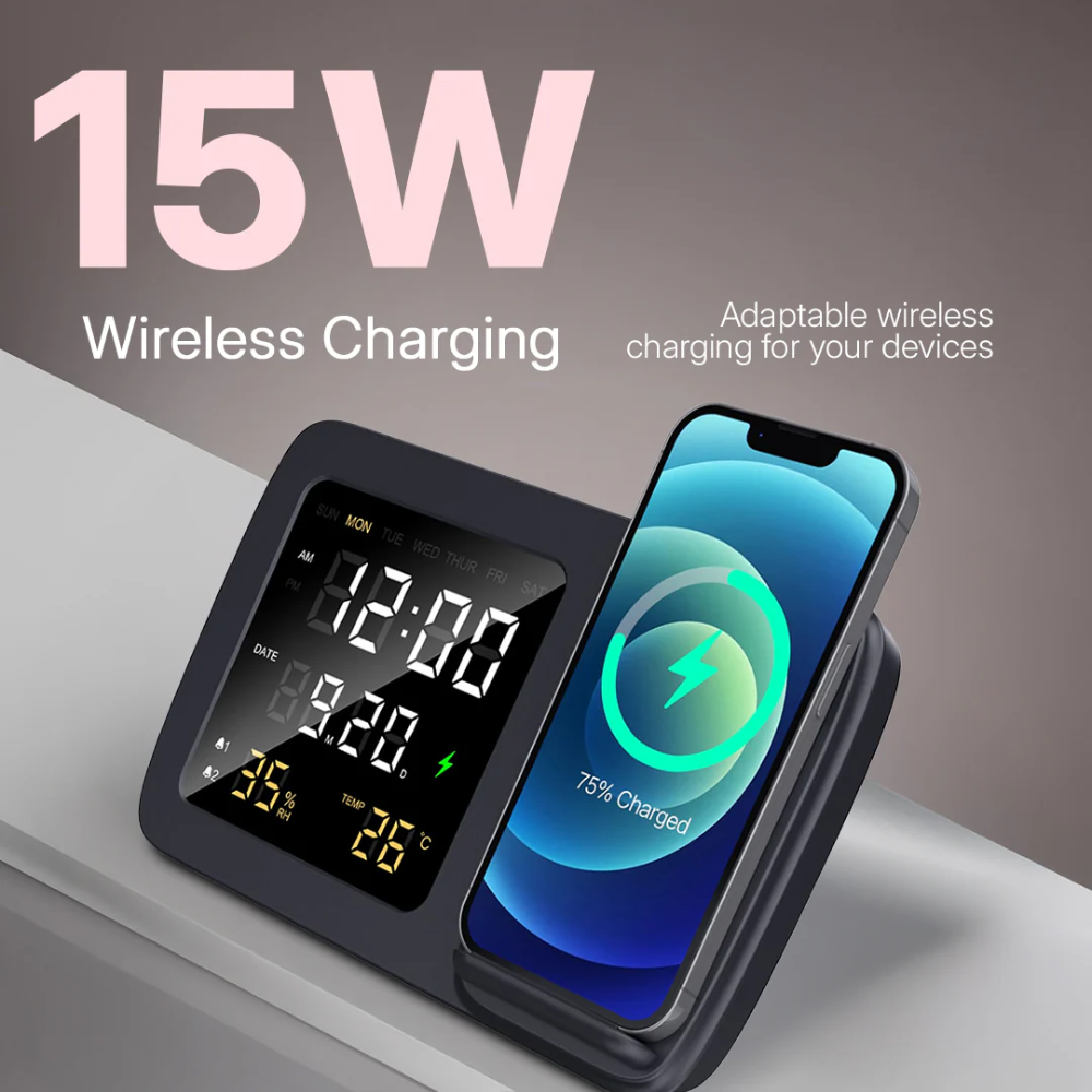 Glow Gadgets Shimmer-Wireless With Clock-Black - Image 15