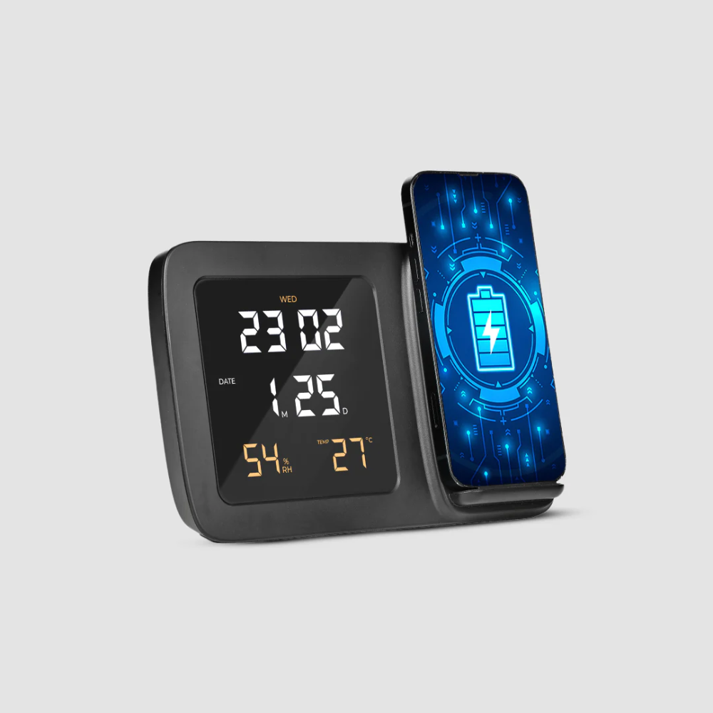 Glow Gadgets Shimmer-Wireless With Clock-Black - Image 3