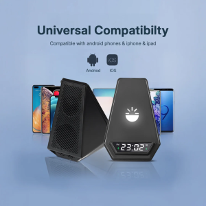 Glow Gadgets Symphony-Bluetooth Speaker With Wireless Charging- Black