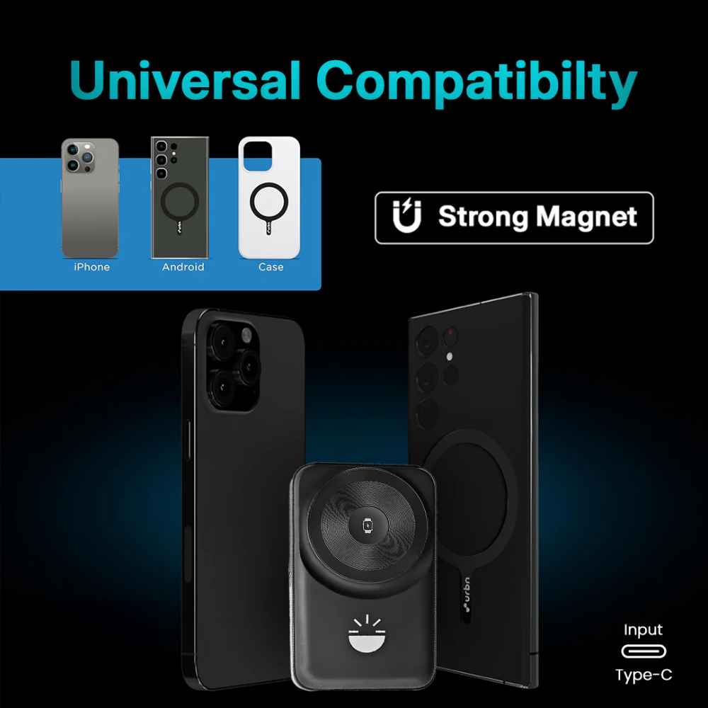 Glow Gadgets Gleam-MagSafe Powerbank Fast Charging-10000mAh-Black - Image 3