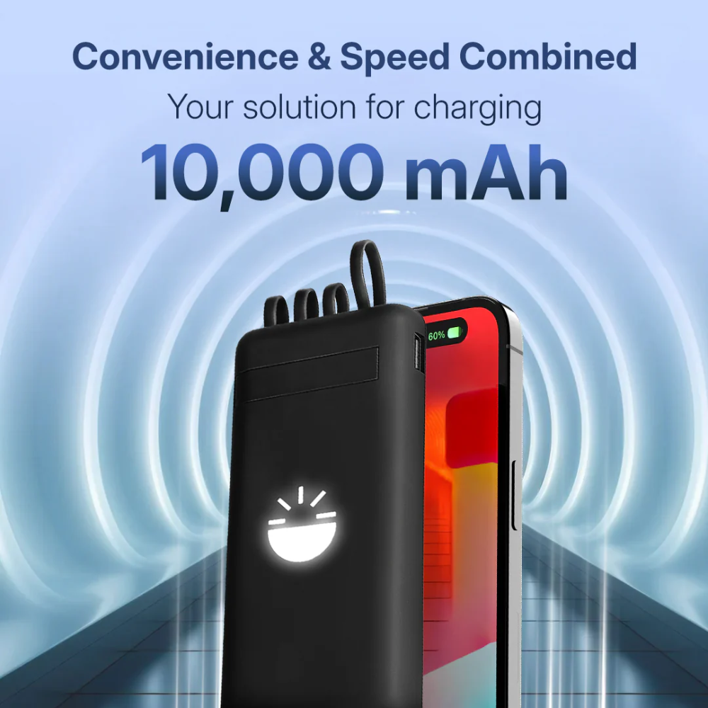 Glow Gadgets Ray-Suction With Wireless Fast Charging Powerbank-10000mAh- Black - Image 11