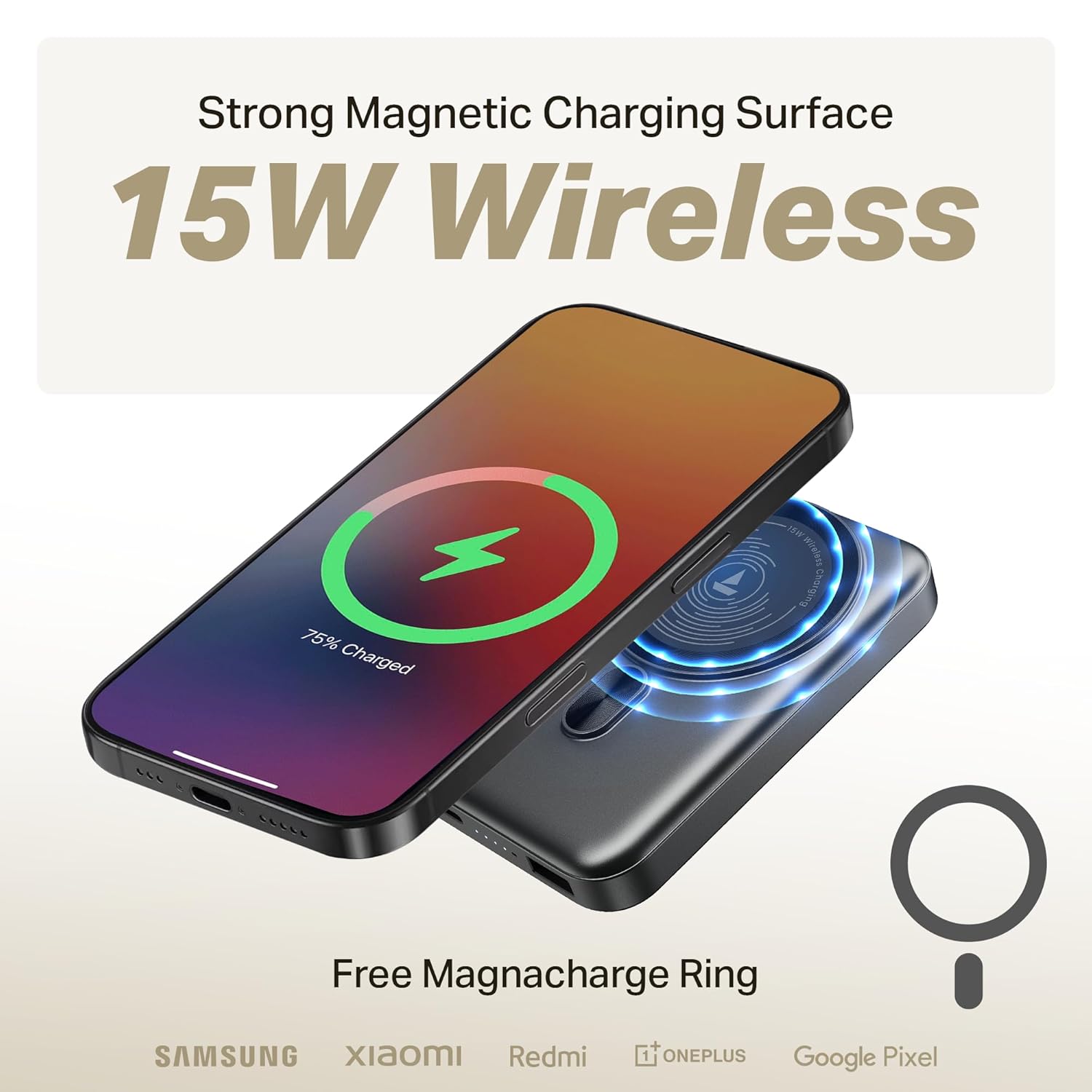 Boat Energy Shroom PB331,10000mAh Magnetic Wireless Powerbank- Purple