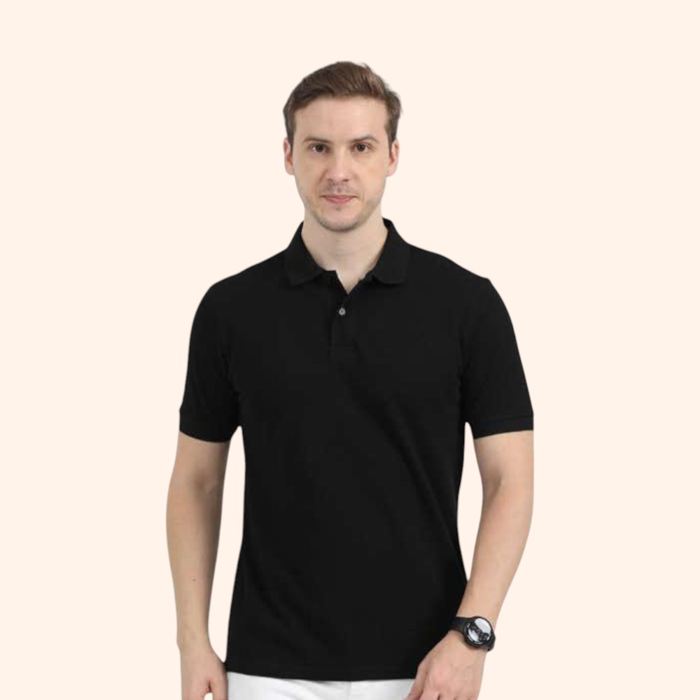 Reebok Polo T-Shirt- 100% Cotton- Black - Image 13