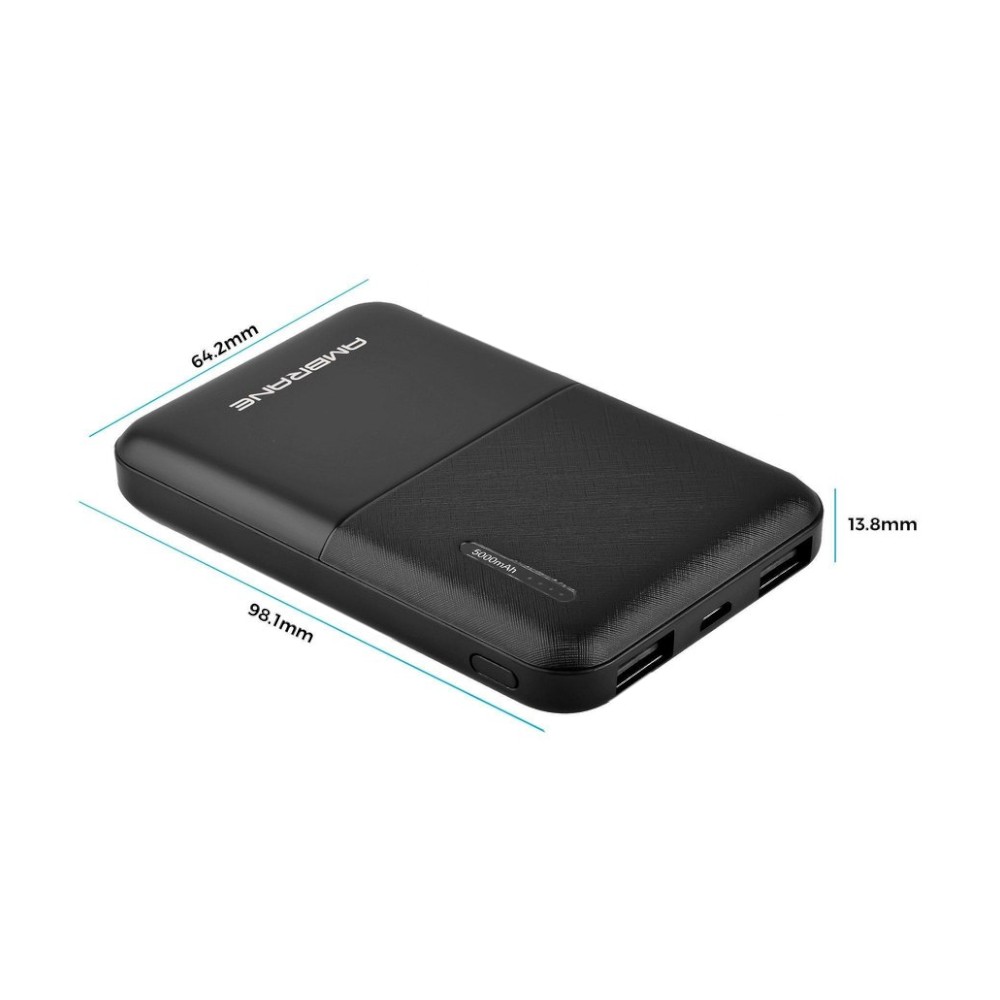 Ambrane PP-511-5000mAh Powerbank- Black