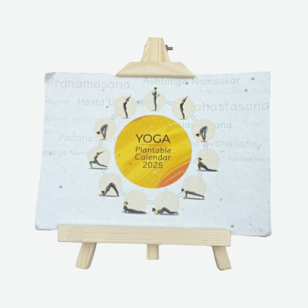 Nature’s Asana Plantable Desktop Calendar Wooden A-Stand 7"x5" - Image 3