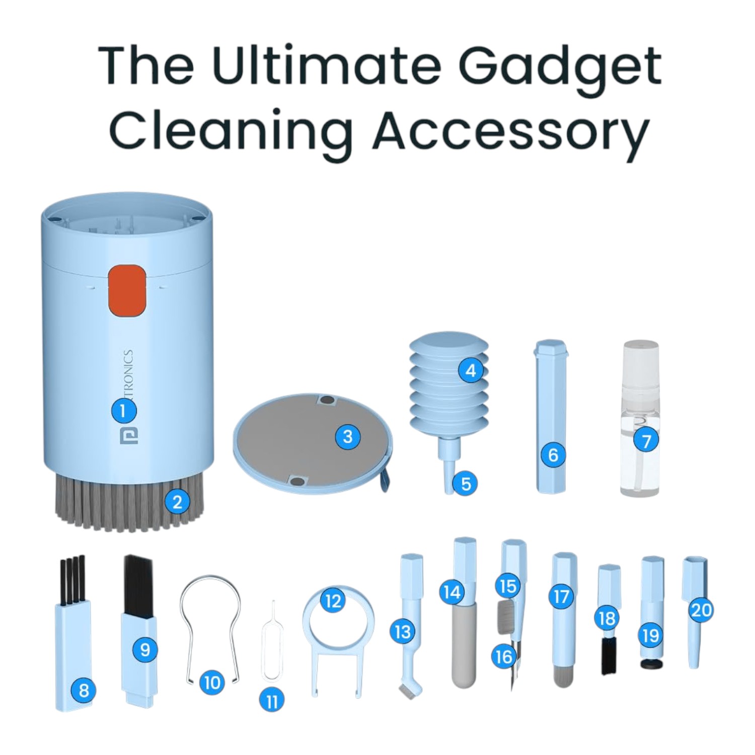 Portronics Clean G 20 in 1 Multipurpose Device Cleaner- Blue - Image 16