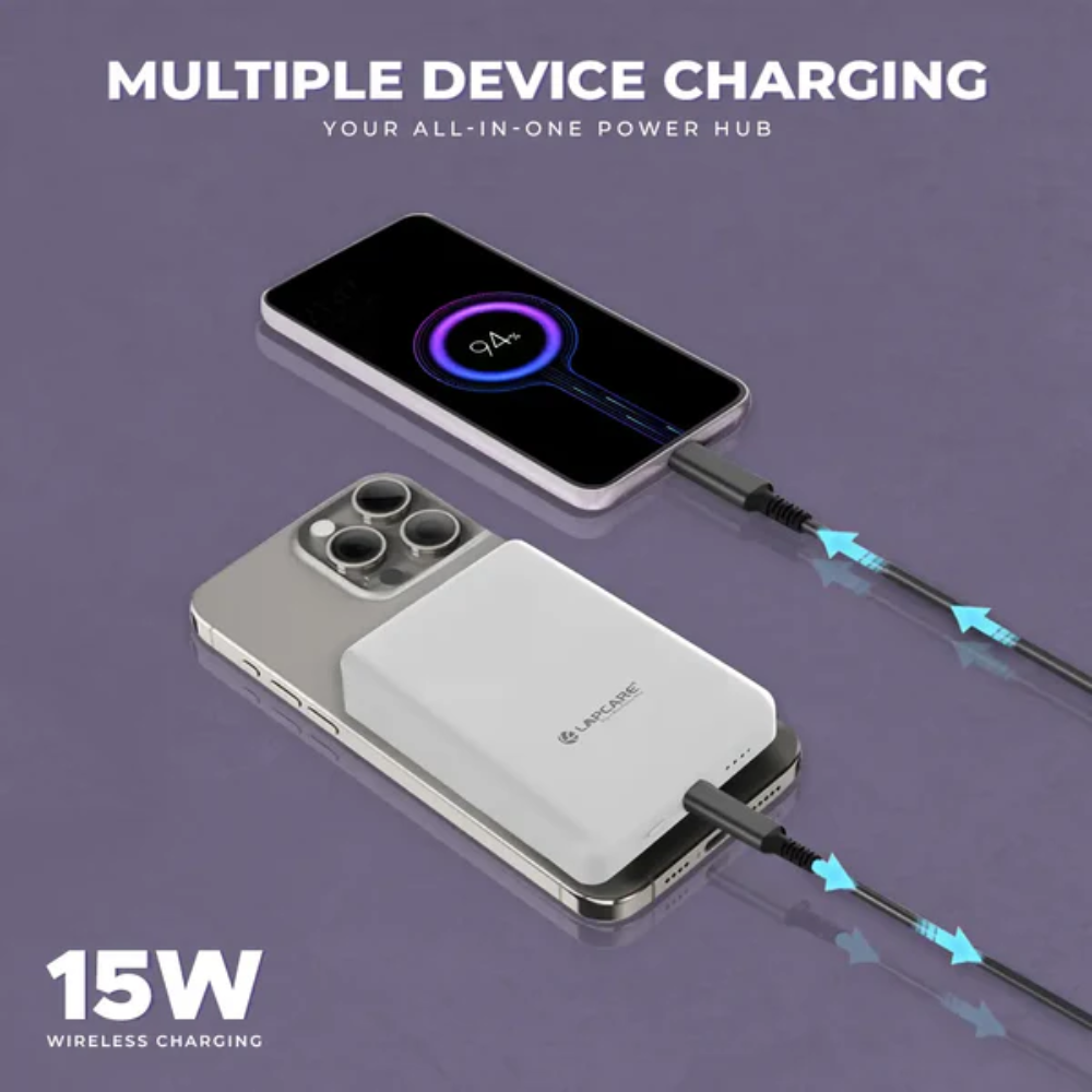 Lapcare Trust I Power Bank 10000mAh- White & Grey - Image 4
