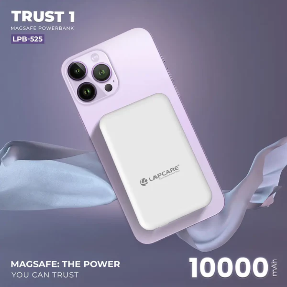 Lapcare Trust I Power Bank 10000mAh- White & Grey - Image 2