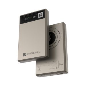 Portronics Luxcell magclick 10K Powerbank- Beige