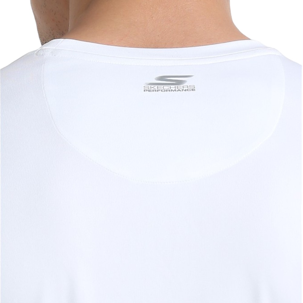 Skechers Polyester Round Neck T-shirt- White