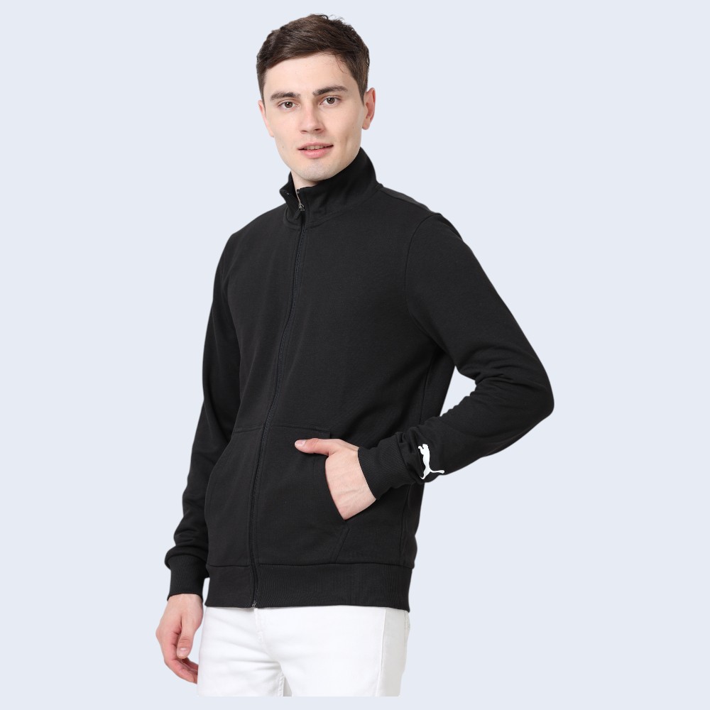 Puma Poly Cotton 280 GSM Sweat Jacket- Black - Image 2