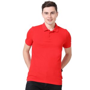 Puma Polo Neck - Plain Poly Cotton 220 GSM T-Shirt- Red