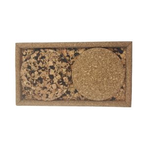Half Tray Coaster Set of 2 - Natural Brown