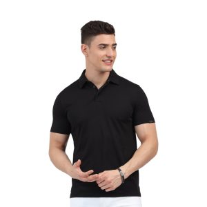 Rare Rabbit Signature Polo T-shirt- Black