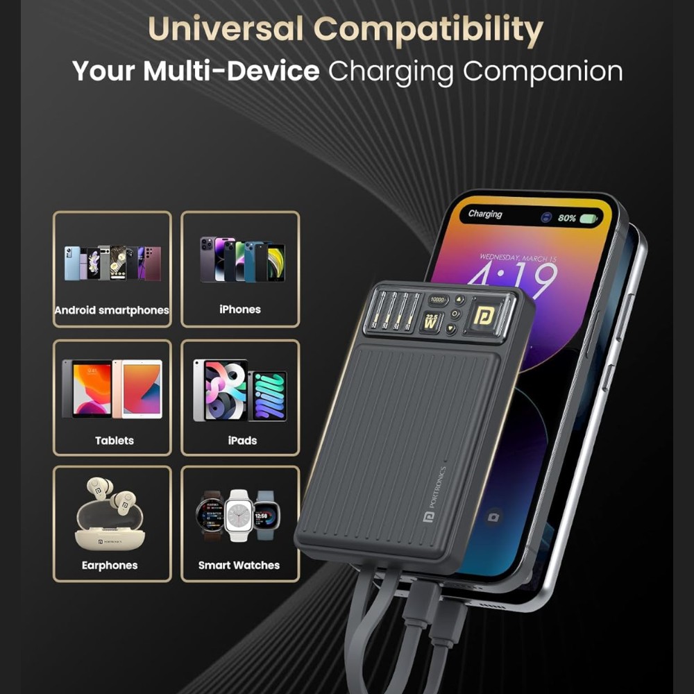 Portronics Luxcell Bind Mini Power Bank 10K - Image 7
