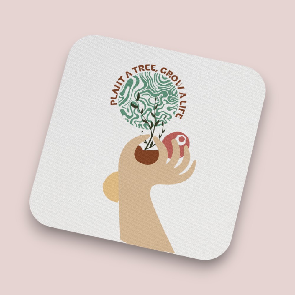 RRR Vibes Coaster with Foam - Square - 9 x 9 cm - Image 3
