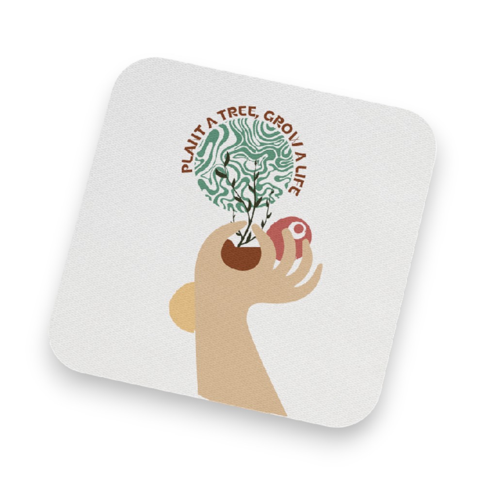 RRR Vibes Coaster with Foam - Square - 9 x 9 cm - Image 4