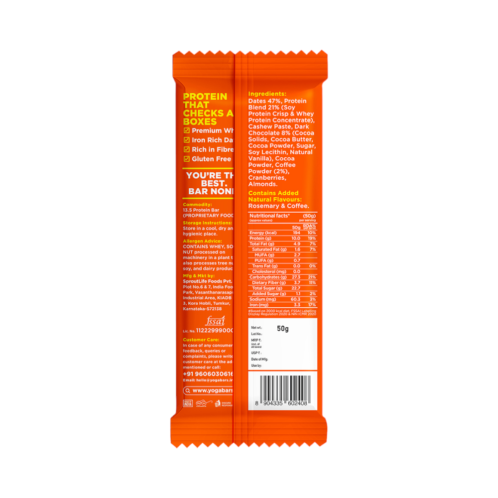 Yoga Bar Protein Mocha Brownie Bar-10g - Image 4