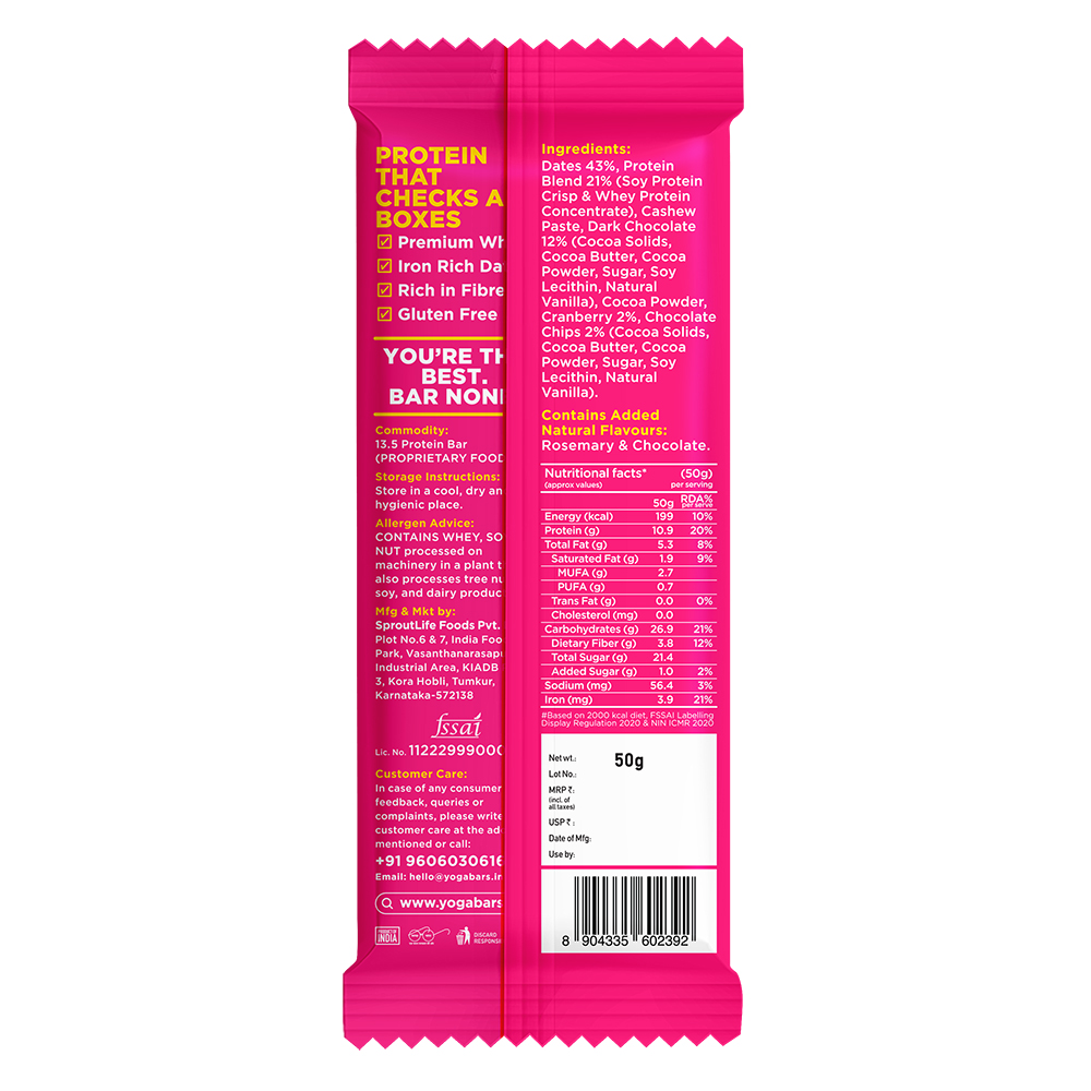 Yoga Bar Protein Mocha Brownie Bar-10g - Image 5