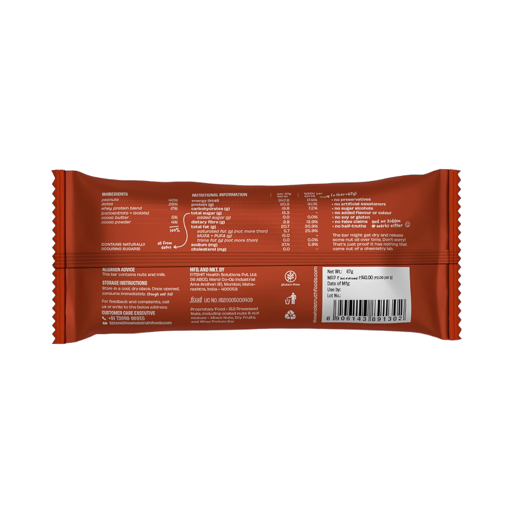 The Whole Truth Double Cocoa Protein Bar-67g - Image 4