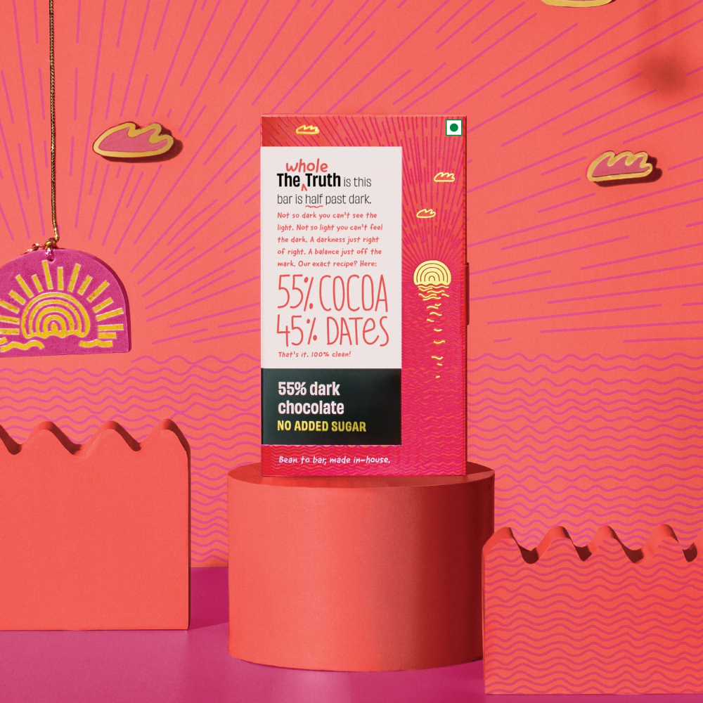 The Whole Truth 55% Dark Chocolate Sweetened with Dates-80g - Image 8