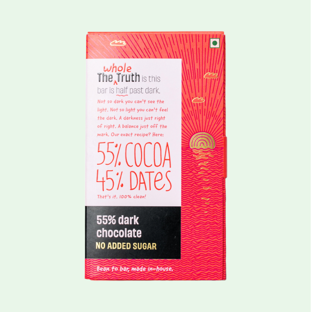 The Whole Truth 55% Dark Chocolate Sweetened with Dates-80g - Image 6