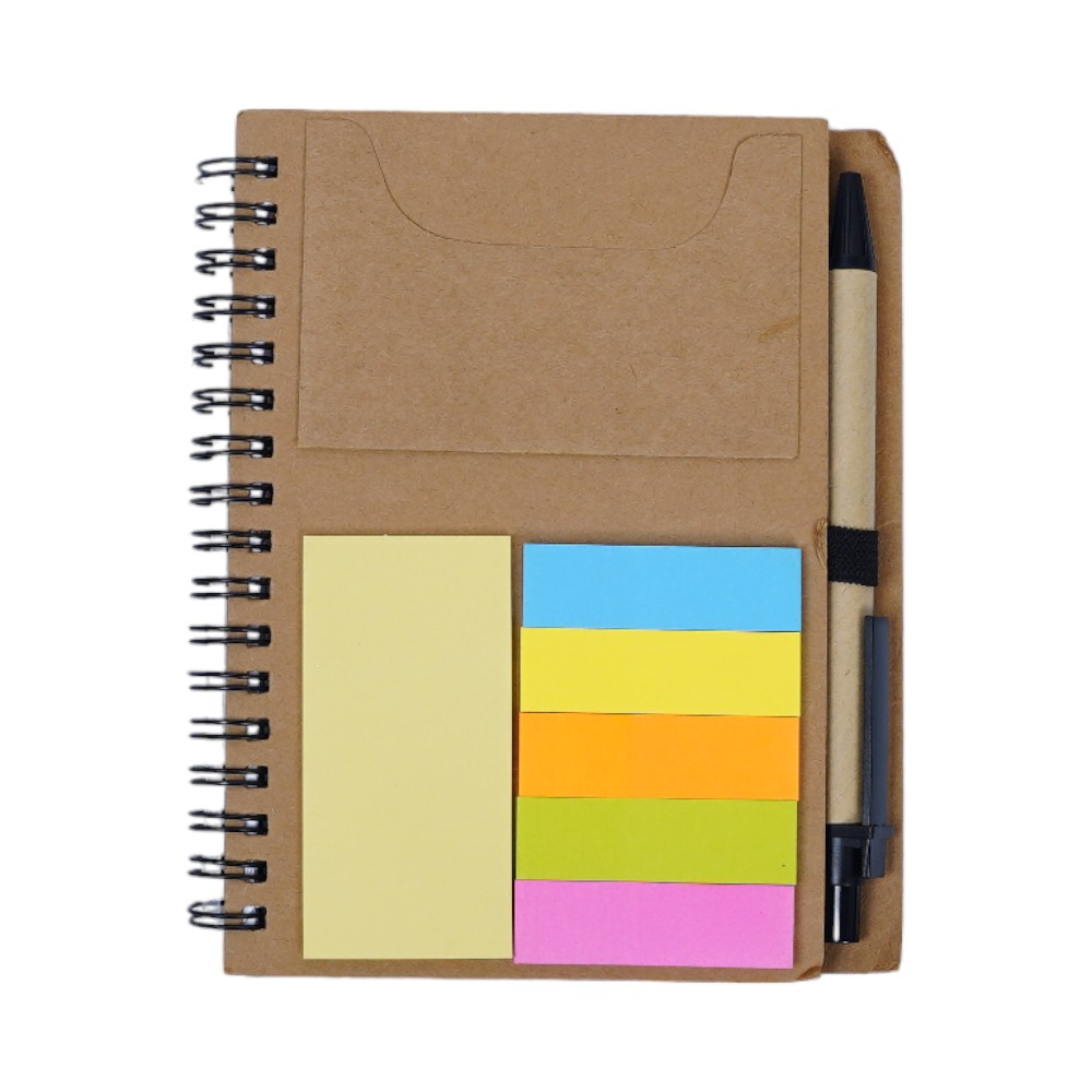Eco friendly Sticky Pad Notebook With Clear Cover- Natural Brown- 140 Pages - Image 5