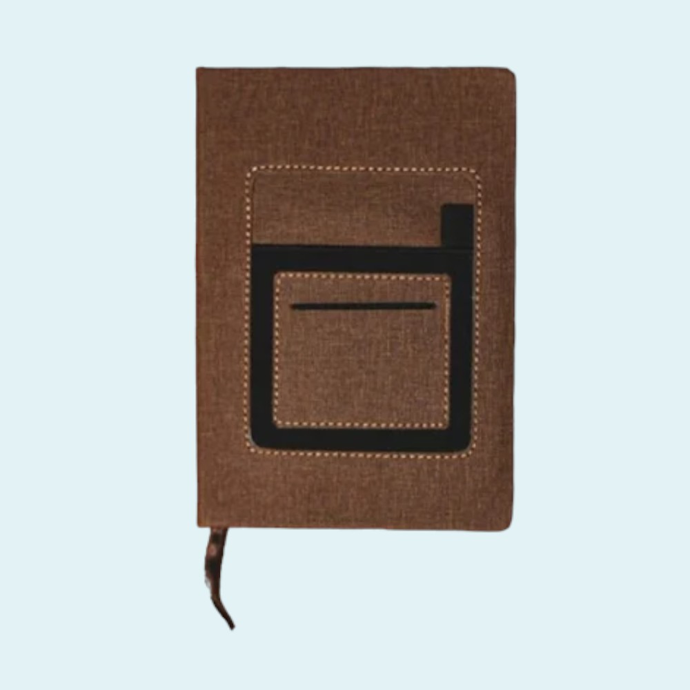 Castillo Milano A5 Notebook with mobile pocket, card holder pocket & Pen loop- Grey - Image 3