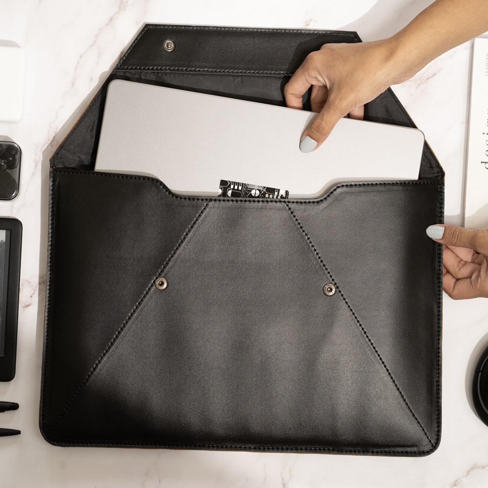 Bryan Laptop Sleeve- Black with Grey - Image 6